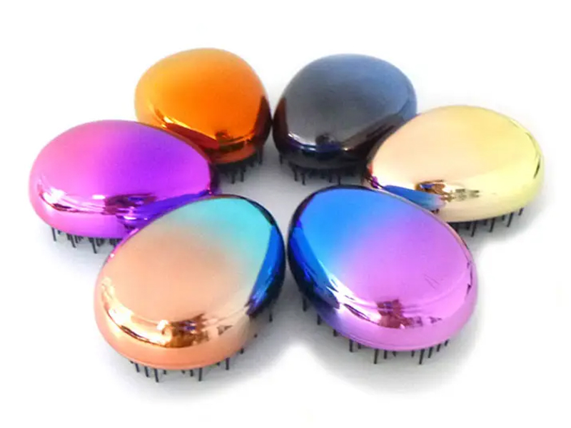 Ovum Shaped Electroplated Mini Detangling Hair Peniculus