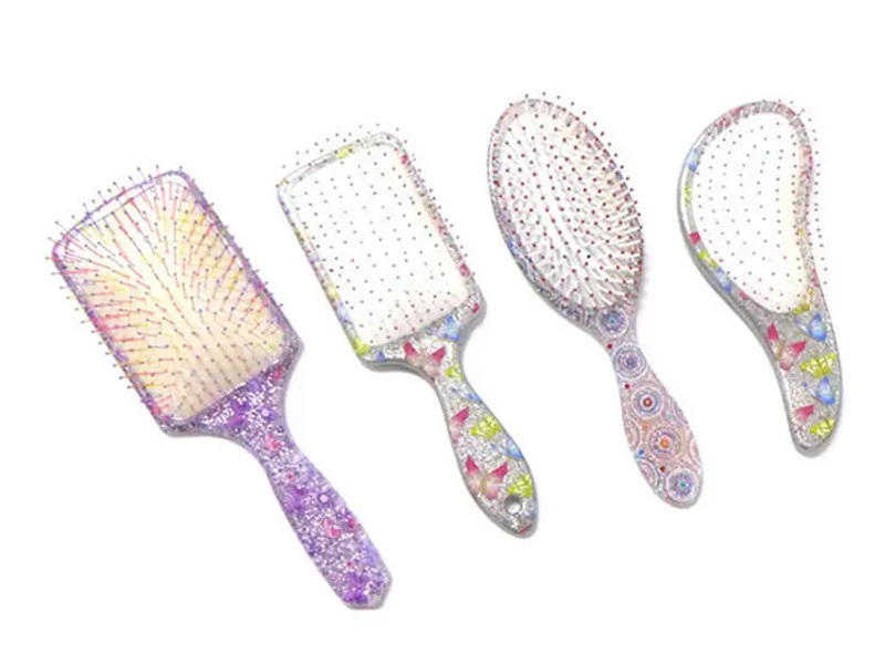 Mini Soft Touch Plastic Detangling Hair Brush