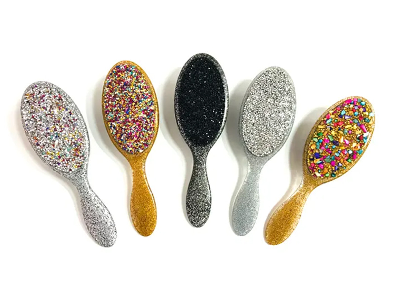Jewelry Bling Oval Plastic Hair Peniculus Cum manubrio