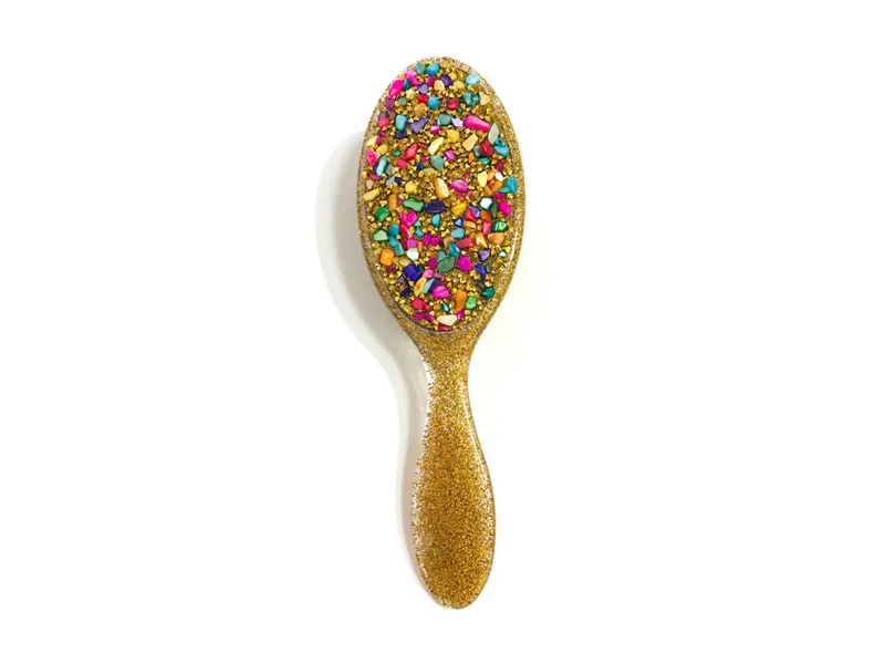 Jewelry Bling Oval Plastic Hair Peniculus Cum manubrio